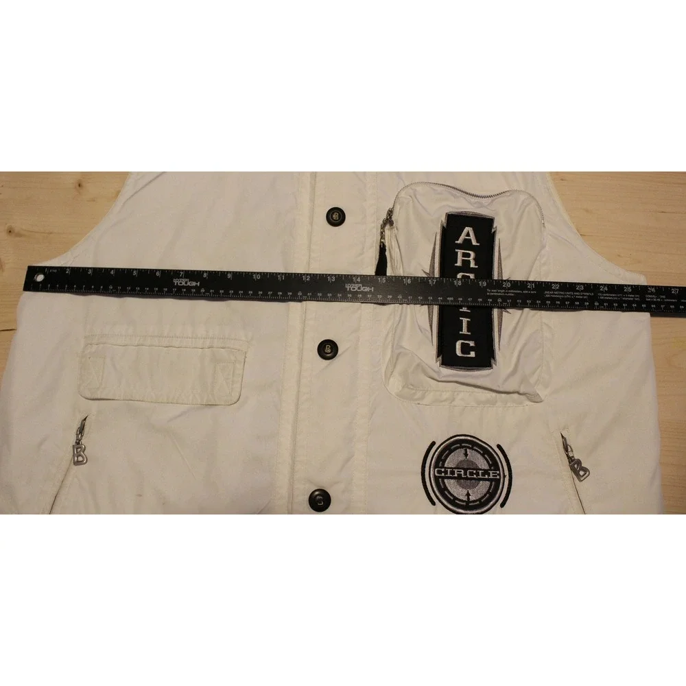 Bogner Vest Mens L White Arctic Circle Ski Gorpcore Puffer Pockets Utility